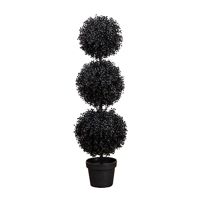 Nearly Natural 3ft Uv Black Boxwood Topiary In/Out Indoor Outdoor Artificial Tree