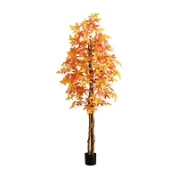 Nearly Natural 7ft Deluxe Autumn Maple Indoor Artificial Tree