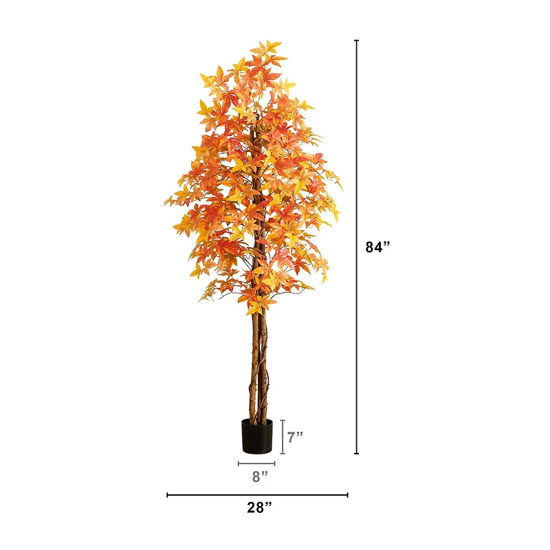 Nearly Natural 7ft Deluxe Autumn Maple Indoor Artificial Tree