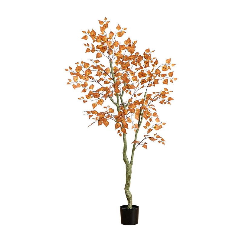 Nearly Natural 6ft Autumn Birch Leaf Indoor Artificial Tree