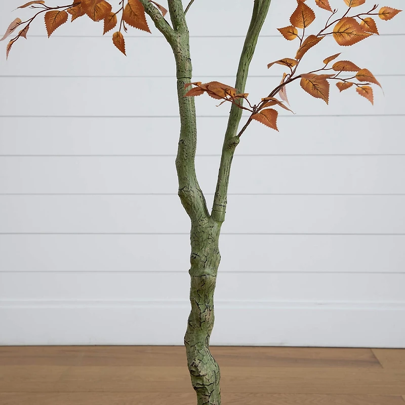 Nearly Natural 6ft Autumn Birch Leaf Indoor Artificial Tree