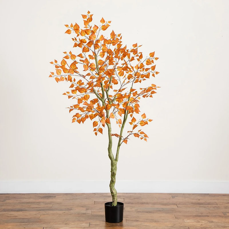 Nearly Natural 6ft Autumn Birch Leaf Indoor Artificial Tree