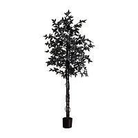 Nearly Natural 6ft Halloween Black Maple Indoor Artificial Tree