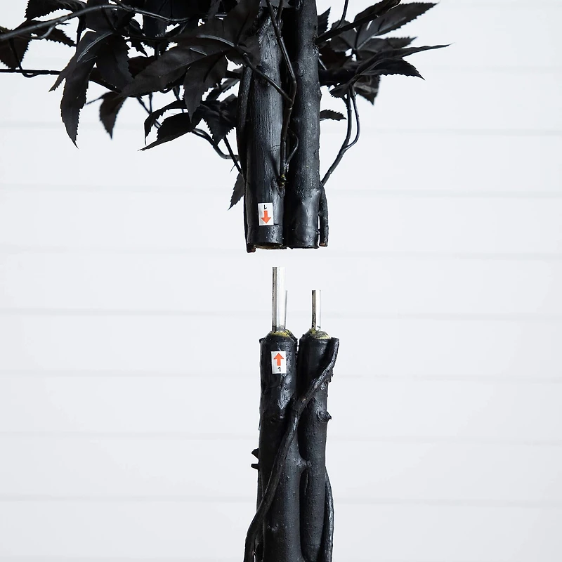 Nearly Natural 6ft Halloween Black Maple Indoor Artificial Tree
