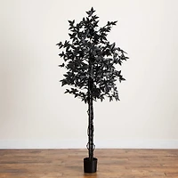 Nearly Natural 6ft Halloween Black Maple Indoor Artificial Tree