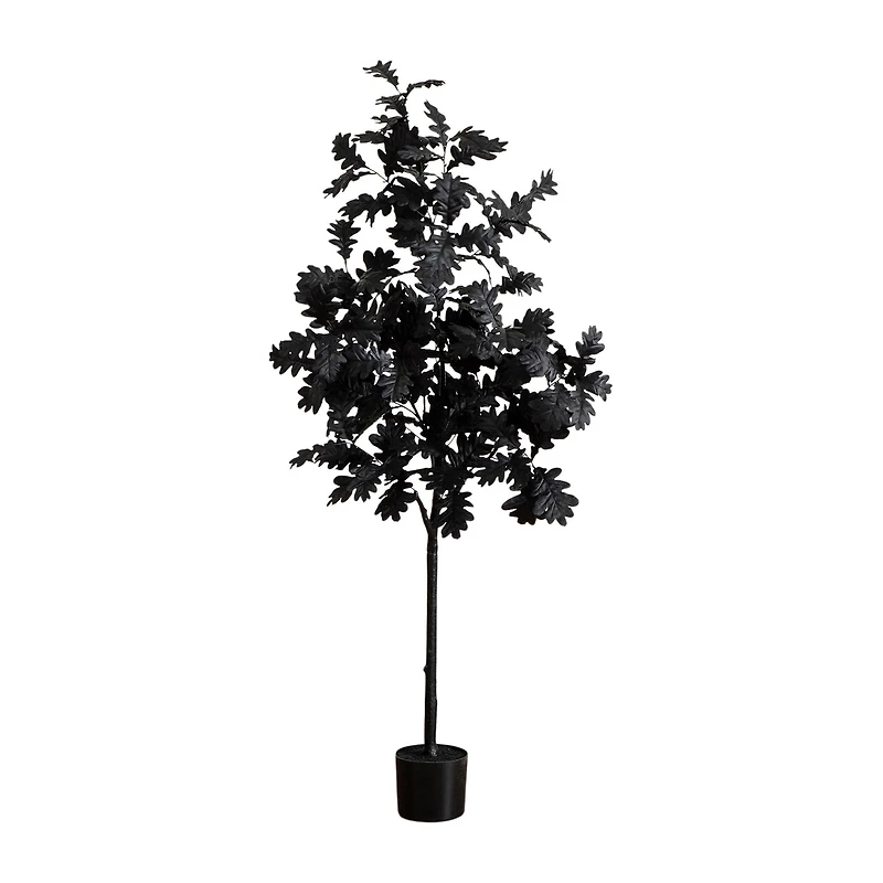 Nearly Natural 5ft Black Oak Halloween Indoor Artificial Tree