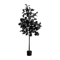 Nearly Natural 5ft Black Oak Halloween Indoor Artificial Tree