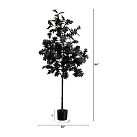 Nearly Natural 5ft Black Oak Halloween Indoor Artificial Tree