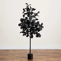 Nearly Natural 5ft Black Oak Halloween Indoor Artificial Tree
