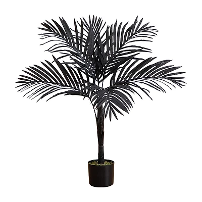 Nearly Natural 3ft Halloween Black/Gold Cane Indoor Artificial Tree
