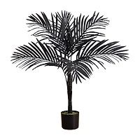 Nearly Natural 3ft Halloween Black/Gold Cane Indoor Artificial Tree