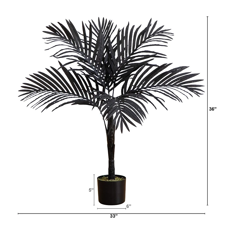 Nearly Natural 3ft Halloween Black/Gold Cane Indoor Artificial Tree