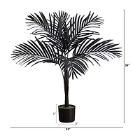 Nearly Natural 3ft Halloween Black/Gold Cane Indoor Artificial Tree