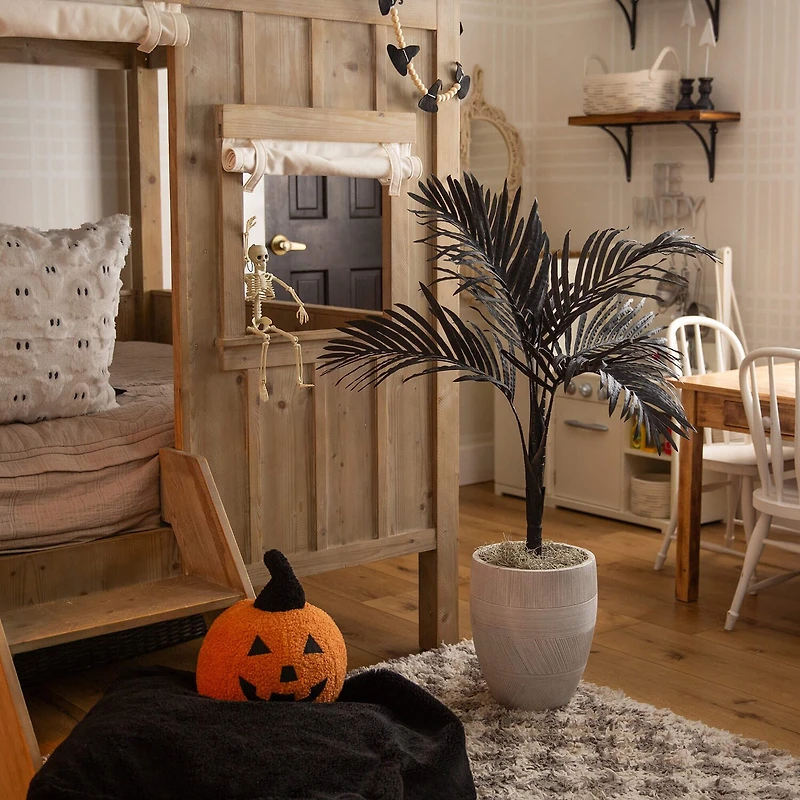 Nearly Natural 3ft Halloween Black/Gold Cane Indoor Artificial Tree