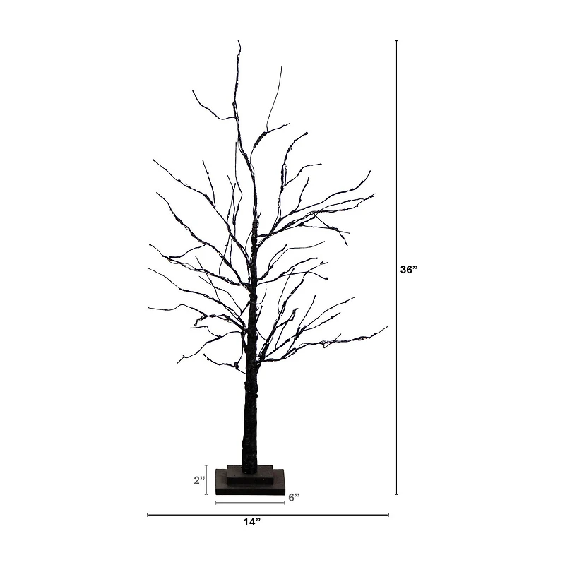 Nearly Natural 3ft Pre-Lit Halloween Twig Lighted Indoor Artificial Tree