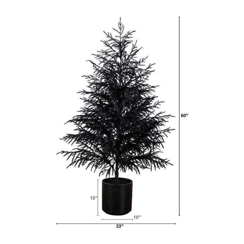 Nearly Natural 5ft Real Touch Black Norfolk Pine Indoor Artificial Tree