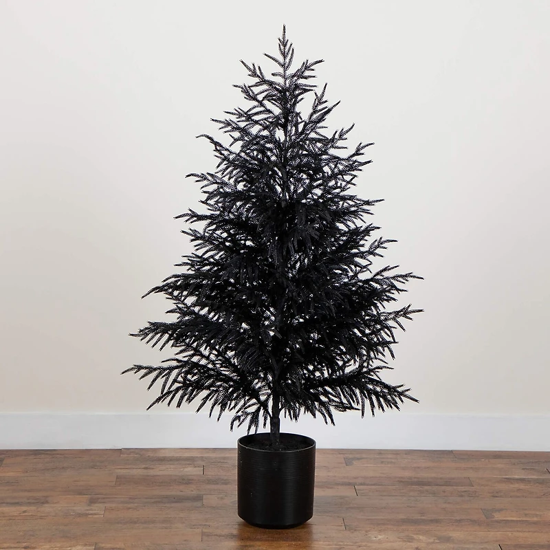 Nearly Natural 5ft Real Touch Black Norfolk Pine Indoor Artificial Tree