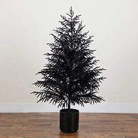 Nearly Natural 5ft Real Touch Black Norfolk Pine Indoor Artificial Tree
