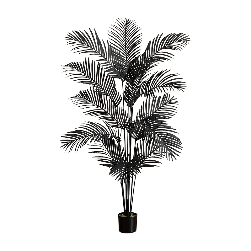 Nearly Natural 6ft Black Paradise Palm Indoor Artificial Tree