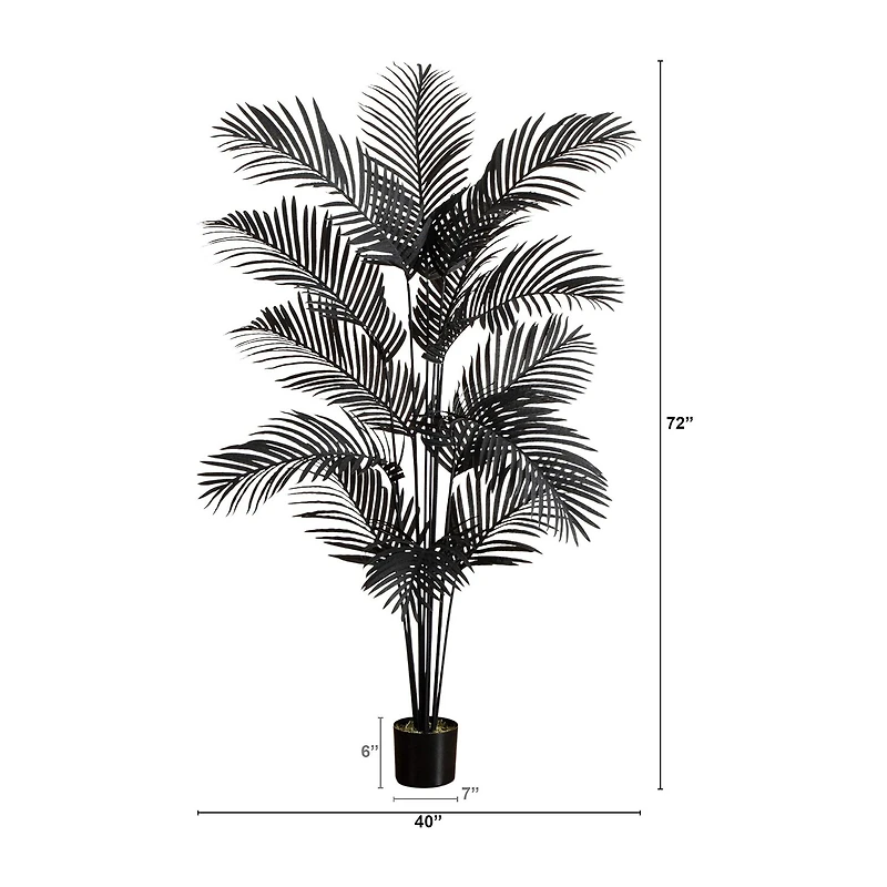 Nearly Natural 6ft Black Paradise Palm Indoor Artificial Tree