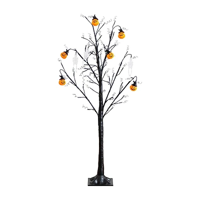 Nearly Natural 4ft Pre-Lit Halloween Pumpkins Lighted Indoor Artificial Tree