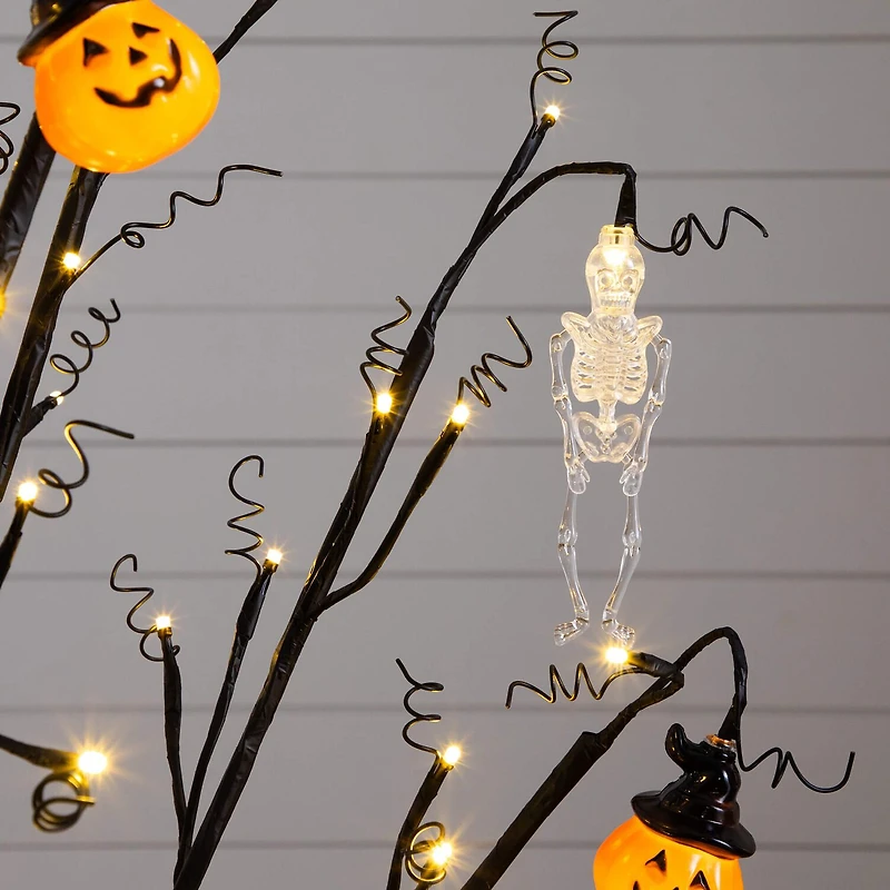 Nearly Natural 4ft Pre-Lit Halloween Pumpkins Lighted Indoor Artificial Tree