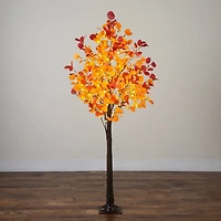 Nearly Natural 6ft Pre-Lit Autumn Eucalyptus Lighted Indoor Artificial Tree