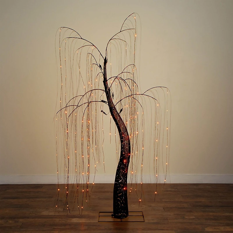 Nearly Natural 7ft Pre-Lit Halloween Lighted Indoor Artificial Tree