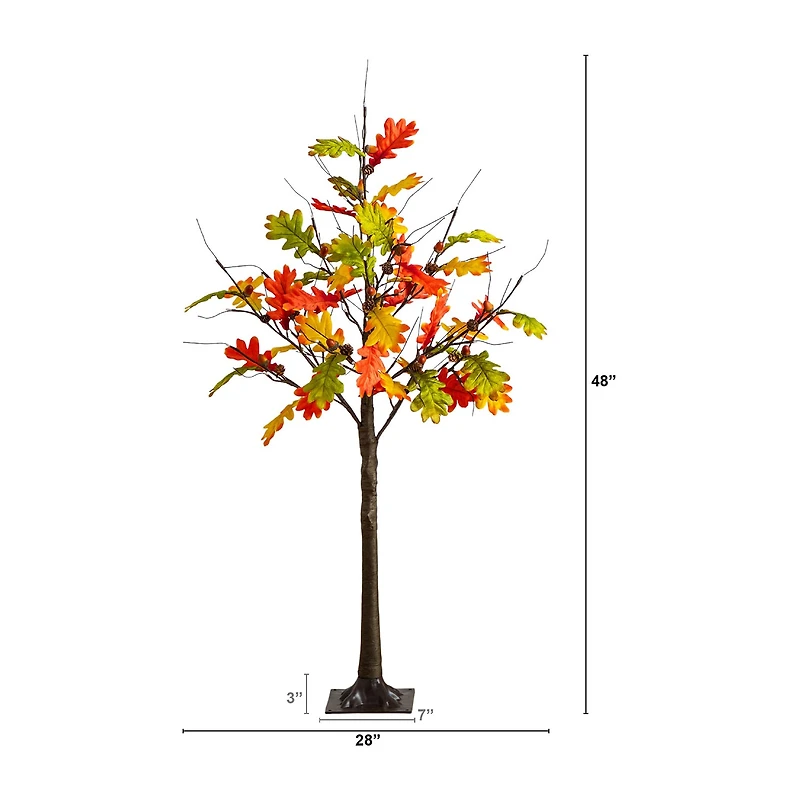 Nearly Natural 4ft Pre-Lit Autumn Maple Lighted Indoor Artificial Tree