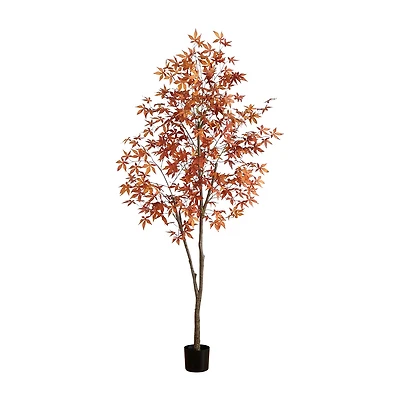 Nearly Natural 7ft Japanese Maple Fall Indoor Artificial Tree