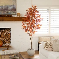 Nearly Natural 7ft Japanese Maple Fall Indoor Artificial Tree