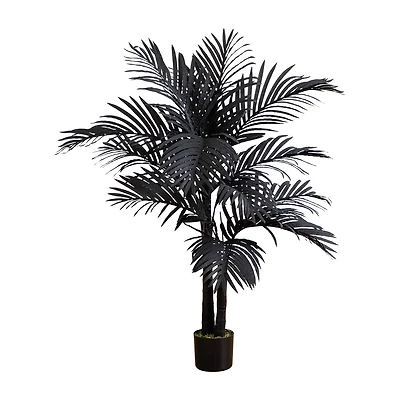 Nearly Natural 4ft Black Golden Cane Indoor Artificial Tree