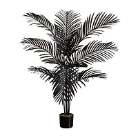 Nearly Natural 4ft Halloween Black Palm Indoor Artificial Tree