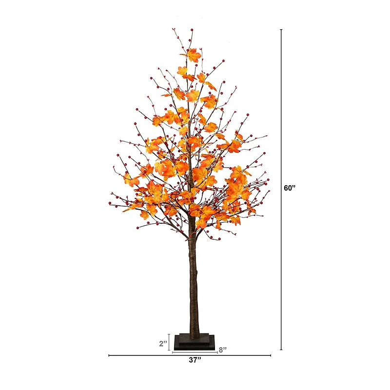 Nearly Natural 5ft Autumn Maple Fall Lighted Indoor Artificial Tree