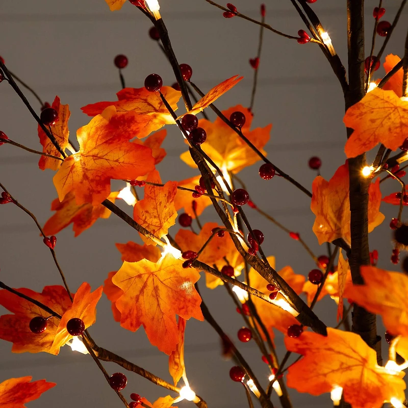 Nearly Natural 5ft Autumn Maple Fall Lighted Indoor Artificial Tree