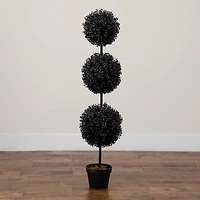 Nearly Natural Halloween Black Boxwood Indoor Outdoor Artificial Tree