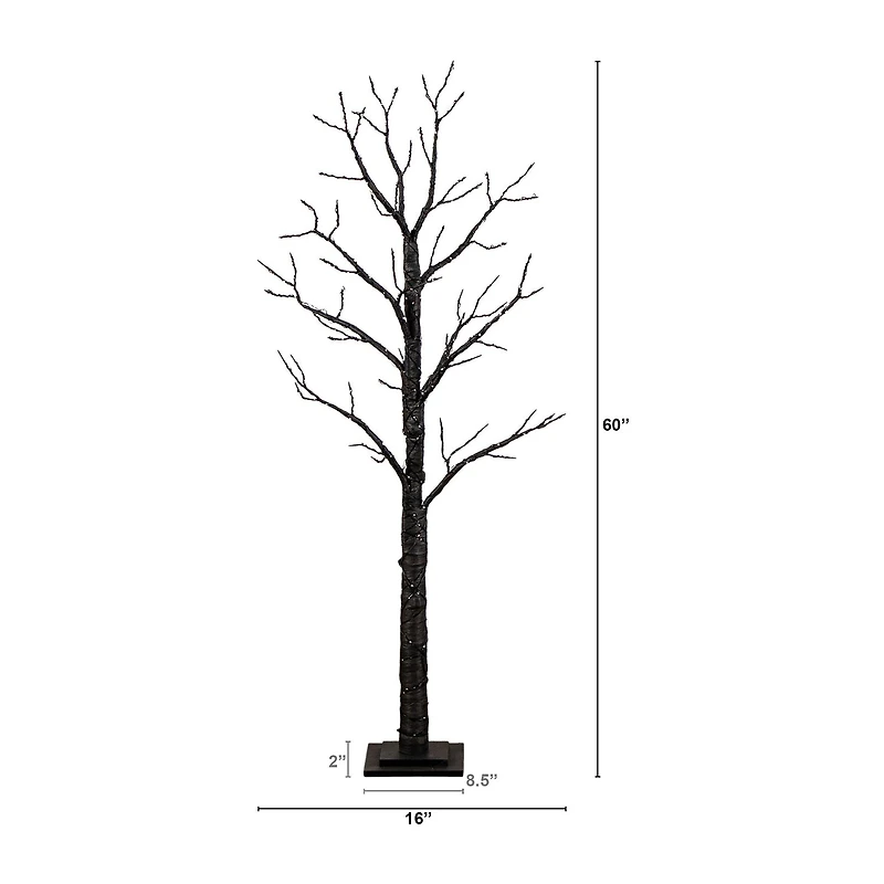 Nearly Natural 5ft Pre-Lit Halloween Twig Lighted Indoor Artificial Tree