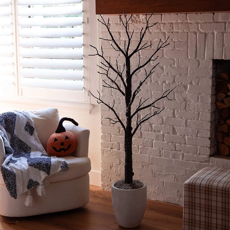 Nearly Natural 5ft Pre-Lit Halloween Twig Lighted Indoor Artificial Tree