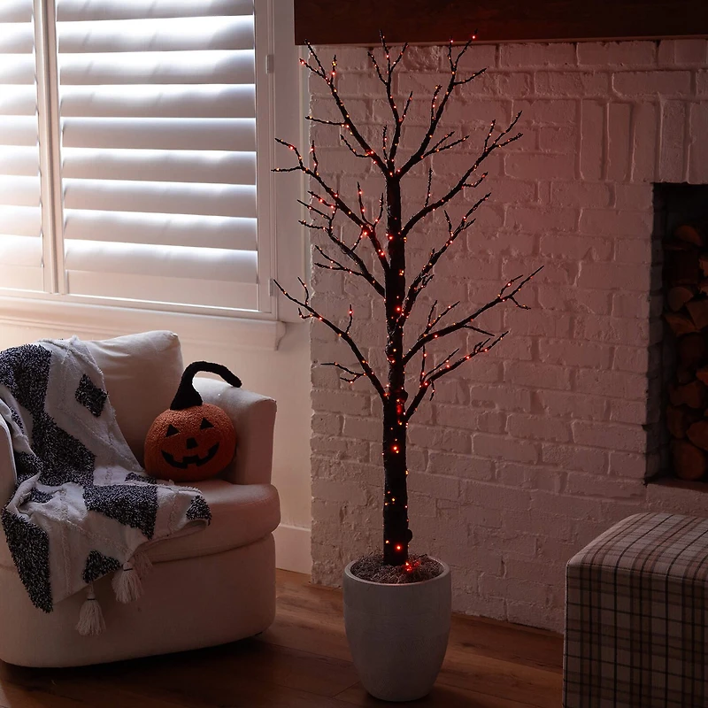 Nearly Natural 5ft Pre-Lit Halloween Twig Lighted Indoor Artificial Tree