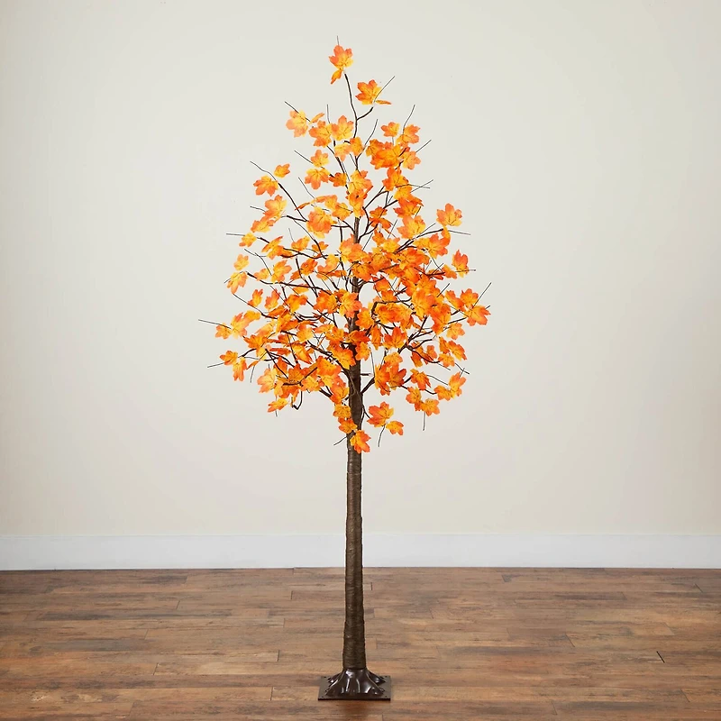 Nearly Natural 6ft Pre-Lit Autumn Maple Lighted Indoor Artificial Tree