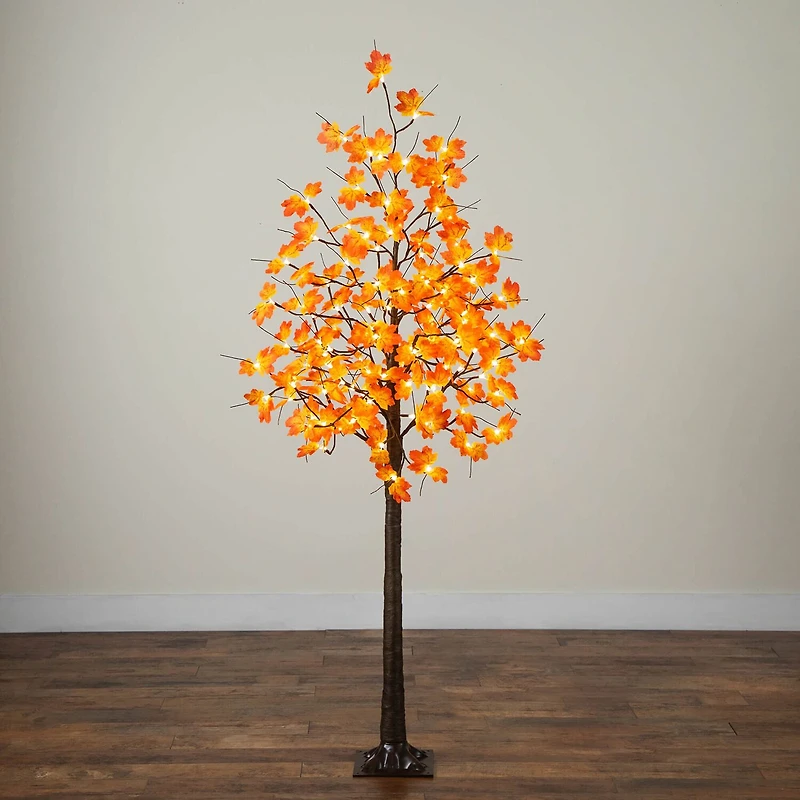 Nearly Natural 6ft Pre-Lit Autumn Maple Lighted Indoor Artificial Tree