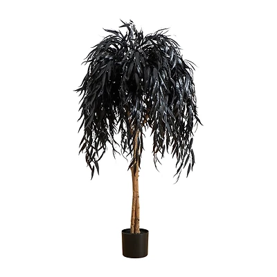 Nearly Natural 4ft Halloween Black Willow Indoor Artificial Tree