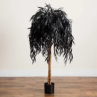 Nearly Natural 4ft Halloween Black Willow Indoor Artificial Tree
