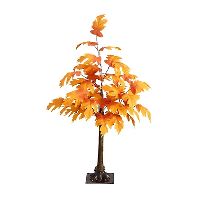 Nearly Natural 3ft Pre-Lit Autumn Maple Lighted Indoor Artificial Tree