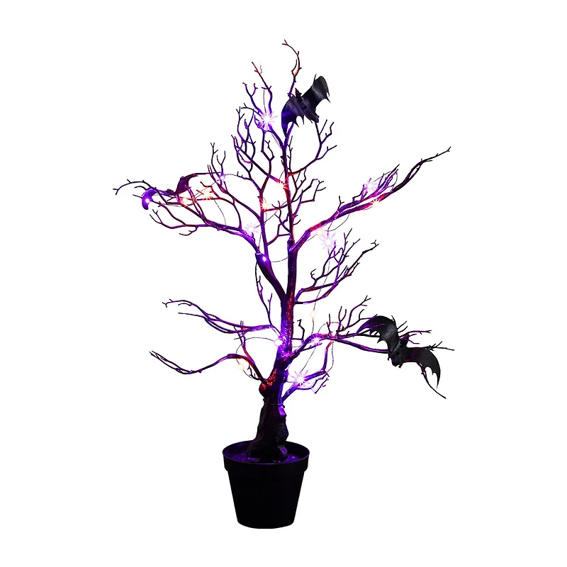 Nearly Natural 2ft Halloween Black Spooky Twig Lighted Indoor Artificial Tree