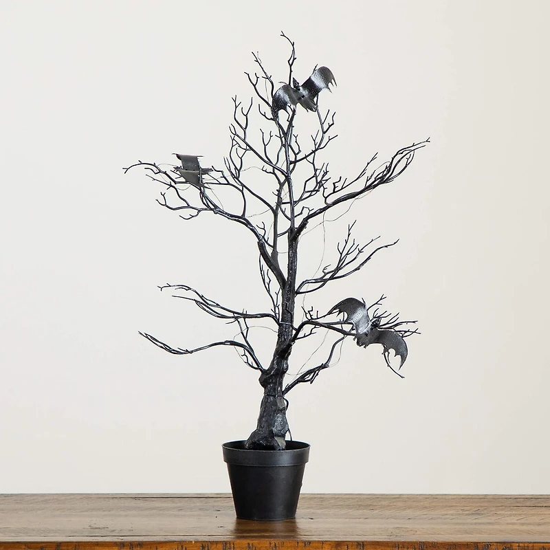 Nearly Natural 2ft Halloween Black Spooky Twig Lighted Indoor Artificial Tree