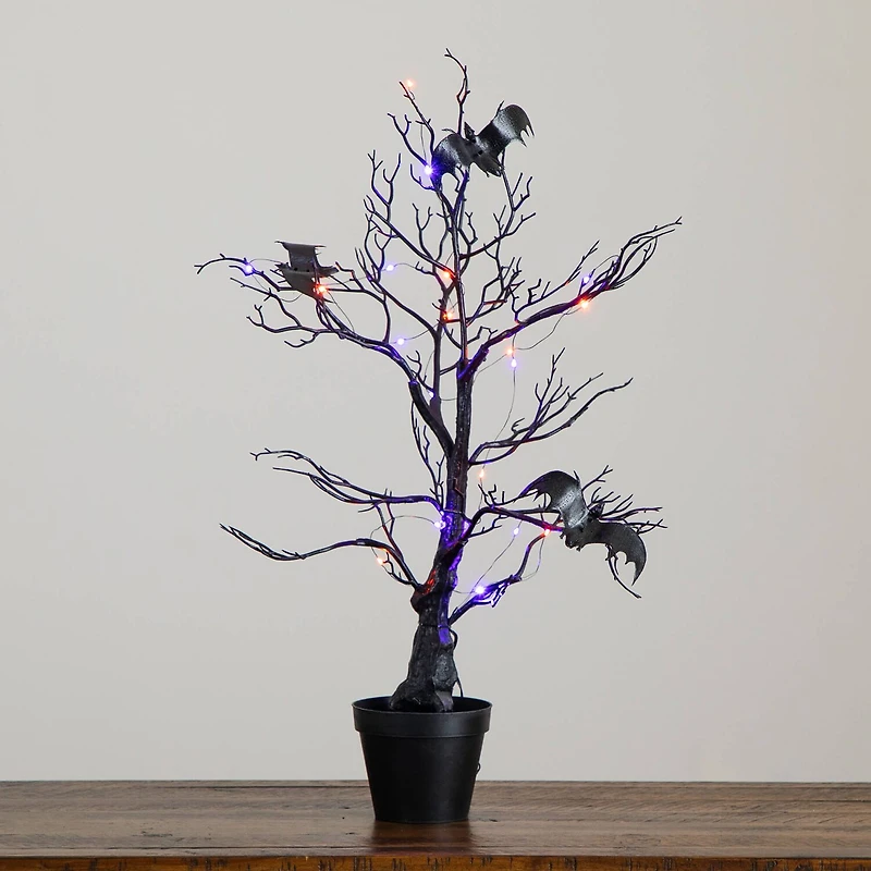 Nearly Natural 2ft Halloween Black Spooky Twig Lighted Indoor Artificial Tree