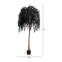 Nearly Natural 6ft Halloween Black Willow Indoor Artificial Tree
