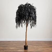 Nearly Natural 6ft Halloween Black Willow Indoor Artificial Tree