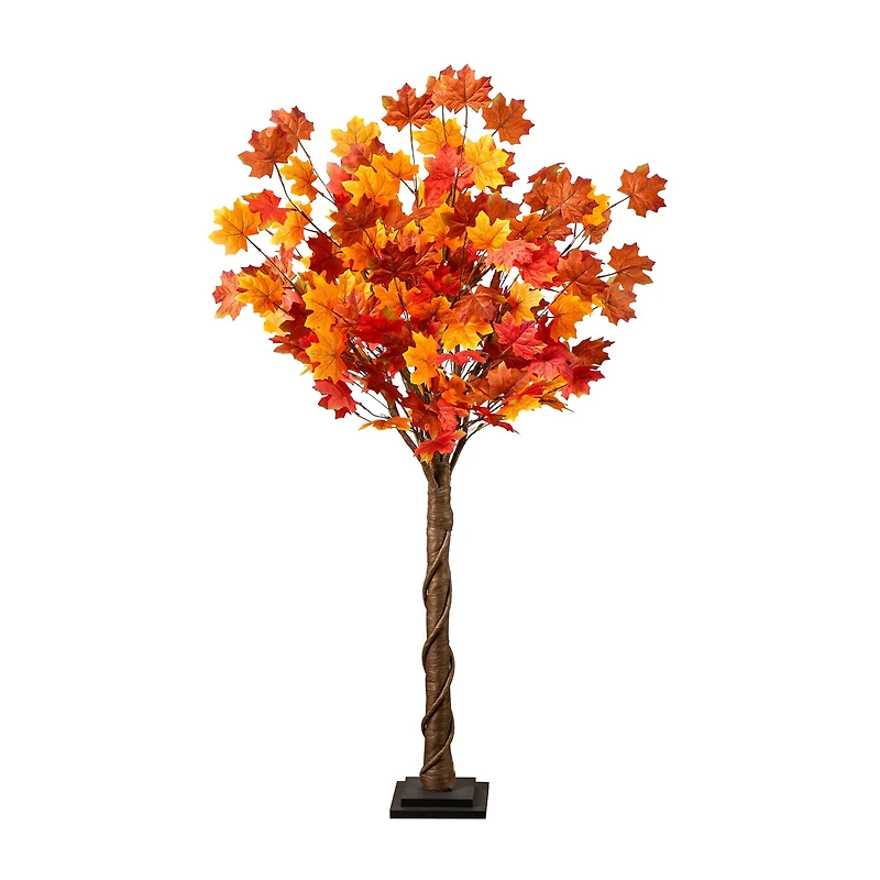Nearly Natural 4ft Autumn Maple Fall Lighted Indoor Artificial Tree